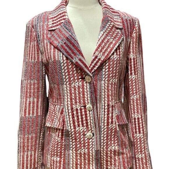 Cabi | Red Patchwork Blazer Jacket Style 6028 Small - Picture 8 of 13